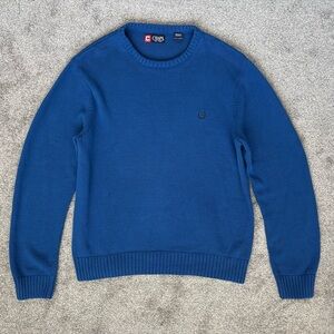 Chaps Men's XXL Blue Knit Sweater Cotton